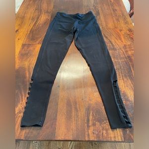 Victoria’s Secret Victoria’s Sport Black Lattice Cutout Ankle Leggings